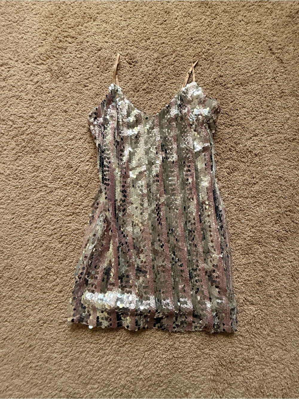 Forever 21 Blush Pink Sequin Slip Dress